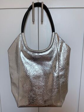 rag & bone Metallic Silver Tote Bag